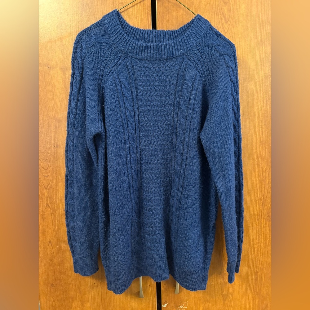 Joe Fresh Navy Cable-Knit Sweater – Textured Knit – Size M